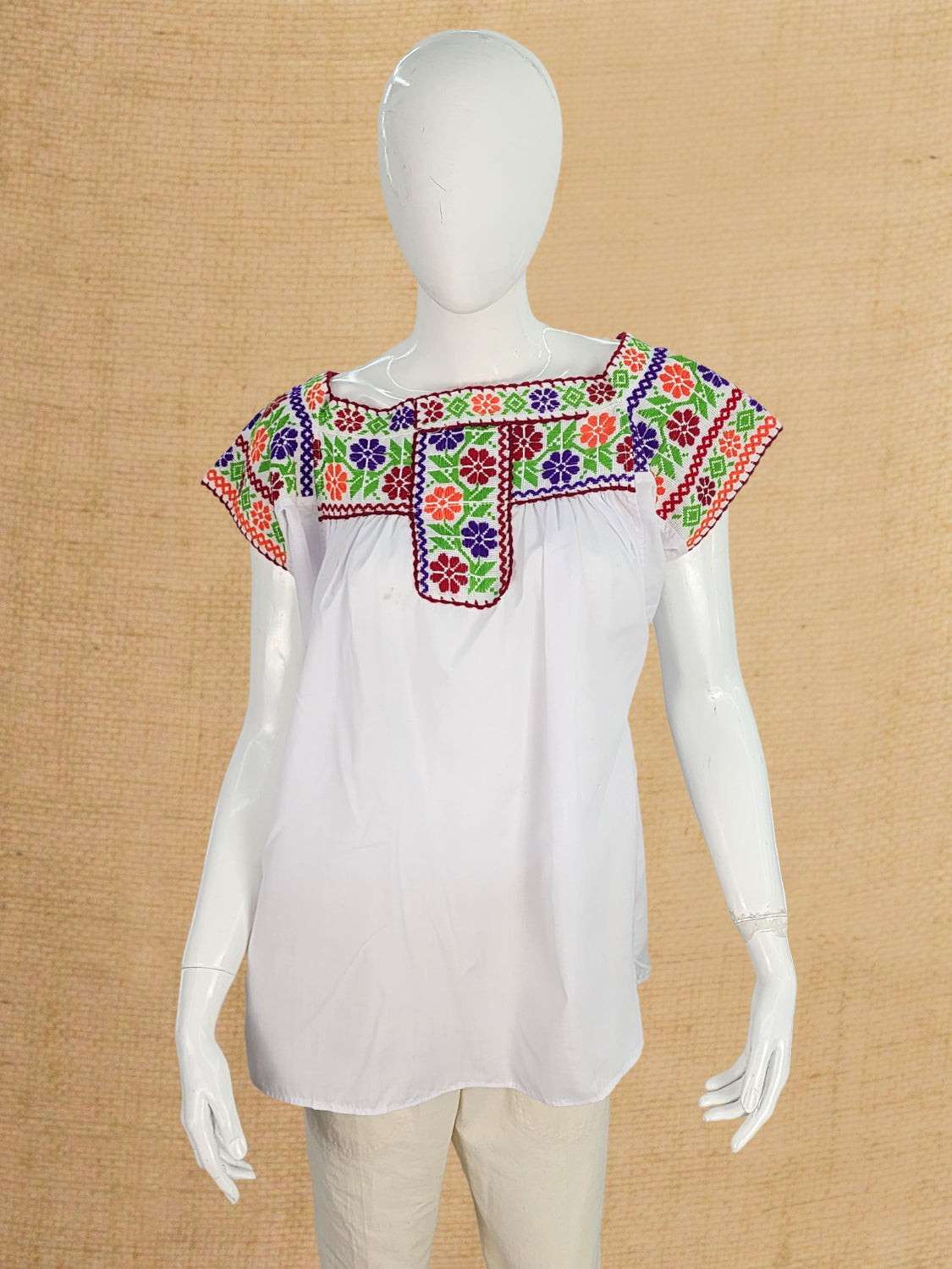 Huanengo Vestido Punto De Cruz Blusas Bordadas En Punto De Cruz