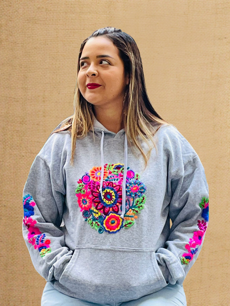 SUDADERA BORDADO DE FLORES – Balam - Main Image